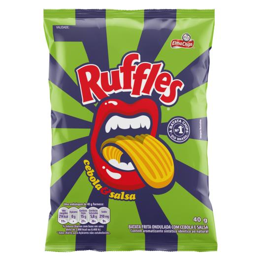 Batata Frita Ondulada Cebola & Salsa Elma Chips Ruffles Pacote 40g - Imagem em destaque