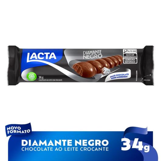 Chocolate ao Leite Lacta Diamante Negro Pacote 34g - Imagem em destaque