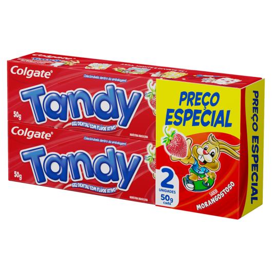 Pack Gel Dental Infantil com Flúor Morangostoso Colgate Tandy Caixa 2 Unidades 50g Cada - Imagem em destaque