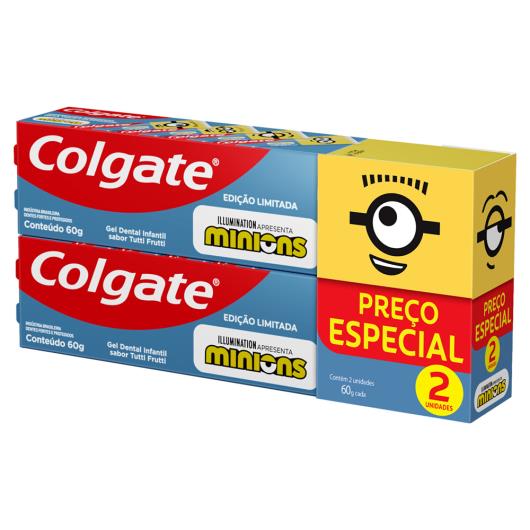 Pack Gel Dental Infantil Tutti Frutti Minions Colgate Caixa 2 Unidades 60g Cada - Imagem em destaque