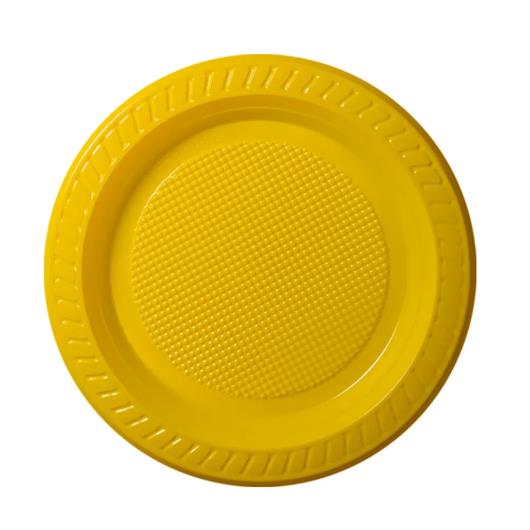 Prato Plástico Descartável Amarelo 15cm com 10 Unidades - Imagem em destaque