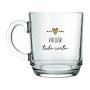 Caneca Vidro Aspen Love Vai Dar Tudo Certo 300ml