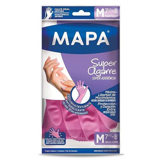 Luva Multiuso Rosa Super Agarre Mapa M - Imagem em destaque