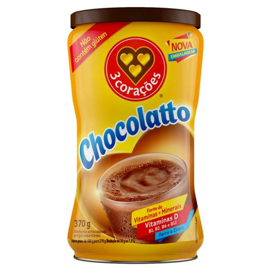 Achocolatado Pó 3 Corações Chocolatto Lata 370g - Imagem em destaque