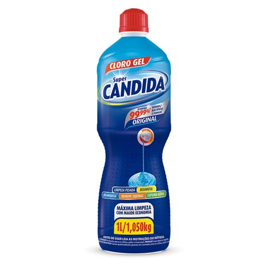 Desinfetante Uso Geral Cloro Gel Original Super Candida Frasco 1l - Imagem em destaque