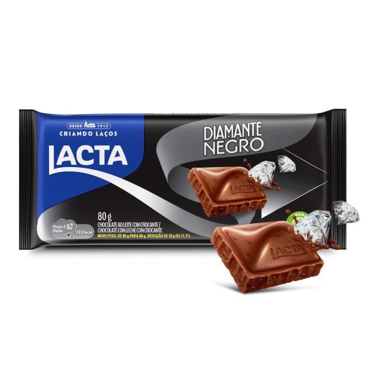 Chocolate ao Leite Lacta Diamante Negro Pacote 80g - Imagem em destaque