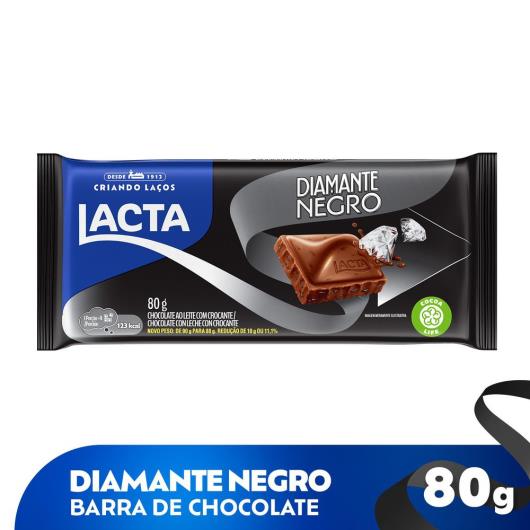 Chocolate ao Leite Lacta Diamante Negro Pacote 80g - Imagem em destaque