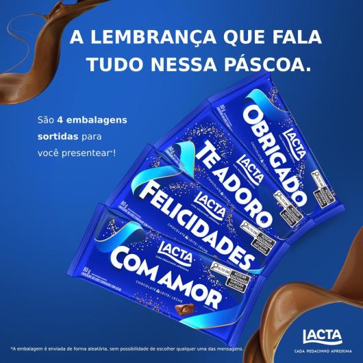 Chocolate ao Leite Lacta Pacote 80g - Imagem em destaque