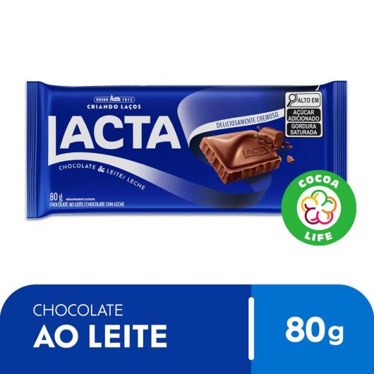 Chocolate ao Leite Lacta Pacote 80g - Imagem em destaque