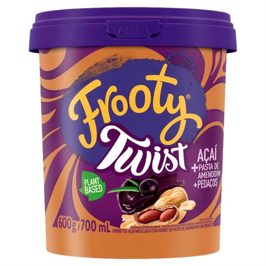 Sorbet Açaí e Pasta de Amendoim Frooty Twist Pote 700ml - Imagem em destaque
