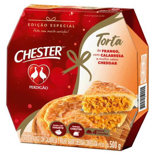 Torta Congelada Frango com Calabresa e Molho Cheddar Perdigão Chester Caixa 500g - Imagem em destaque