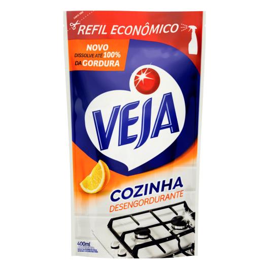 Limpador Desengordurante Cozinha Laranja Veja Sachê 400ml Refil Econômico - Imagem em destaque