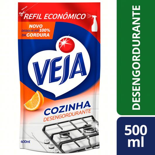 Limpador Desengordurante Cozinha Laranja Veja Sachê 400ml Refil Econômico - Imagem em destaque