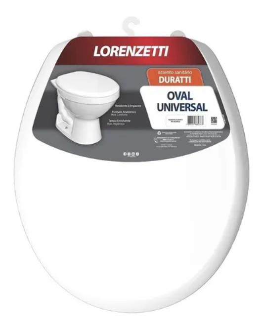 Tampa Vaso Sanitário Oval Universal Lorenzeti Duratti Branco - Imagem em destaque