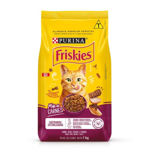 Ração FRISKIES Gatos Castrados Mix de Carnes 1kg - Imagem em destaque