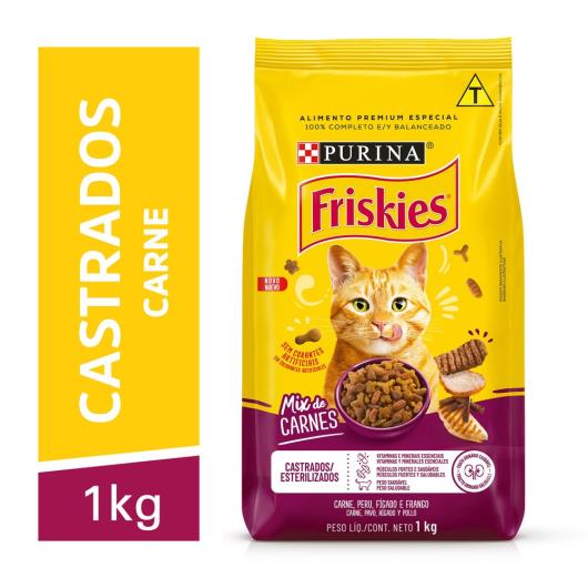 Ração FRISKIES Gatos Castrados Mix de Carnes 1kg - Imagem em destaque