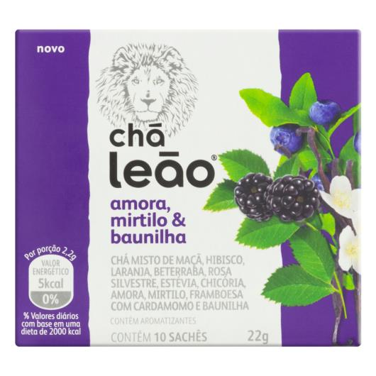 Chá Amora, Mirtilo & Baunilha Chá Leão Caixa 22g 10 Unidades - Imagem em destaque