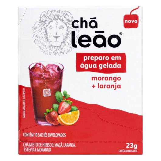 Chá Morango e Laranja Chá Leão Caixa 23g 10 Unidades - Imagem em destaque
