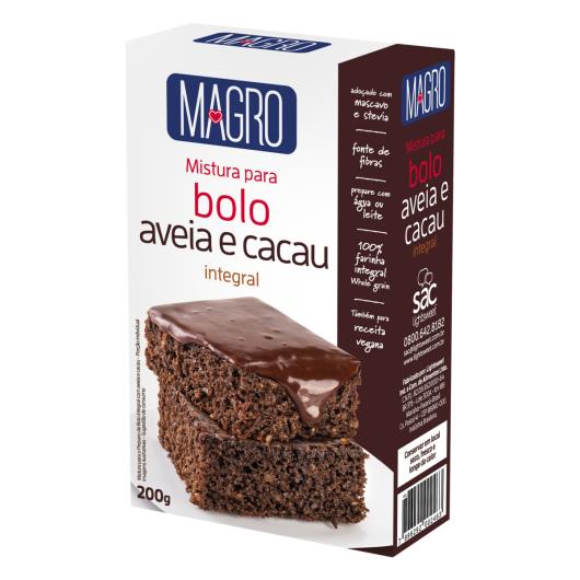 Mistura para Bolo Integral Aveia e Cacau Magro Caixa 200g - Imagem em destaque