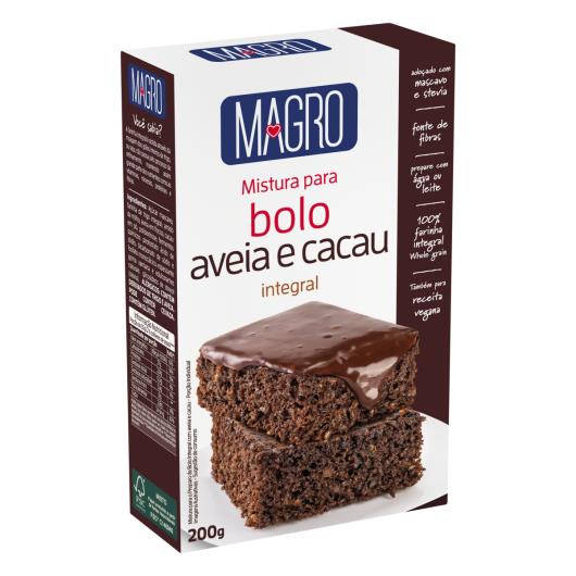 Mistura para Bolo Integral Aveia e Cacau Magro Caixa 200g - Imagem em destaque