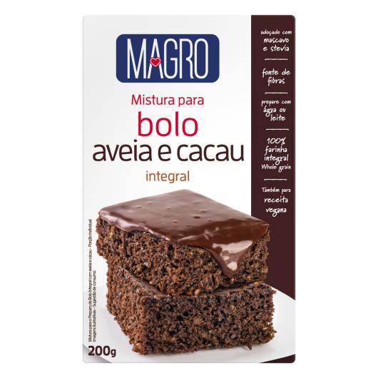 Mistura para Bolo Integral Aveia e Cacau Magro Caixa 200g - Imagem em destaque