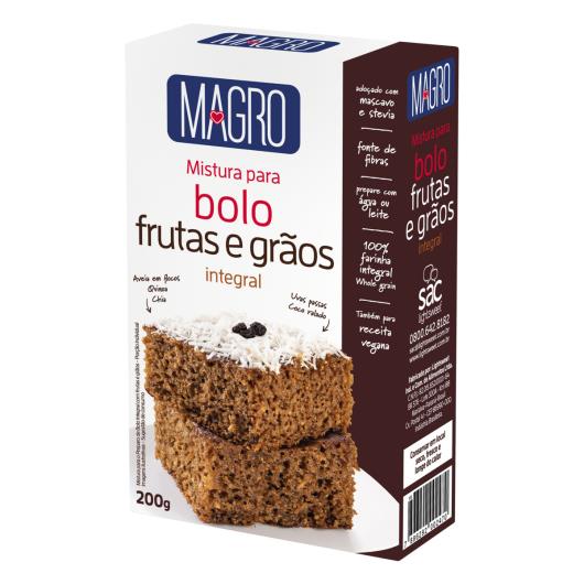 Mistura para Bolo Integral Frutas e Grãos Magro Caixa 200g - Imagem em destaque