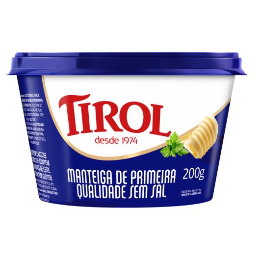 Manteiga de Primeira Qualidade sem Sal Tirol Pote 200g - Imagem em destaque