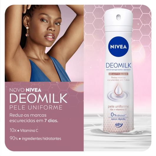 Antitranspirante Aerossol Pele Uniforme Nivea Deomilk Beauty Elixir 150ml - Imagem em destaque