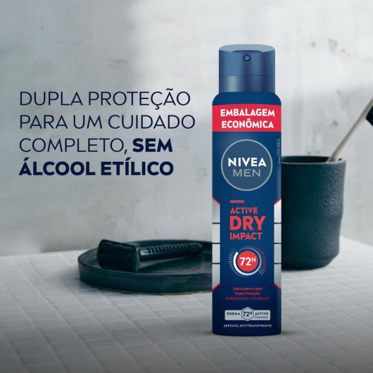 Antitranspirante Aerossol Dry Impact Nivea Men Active 200ml Embalagem Econômica - Imagem em destaque