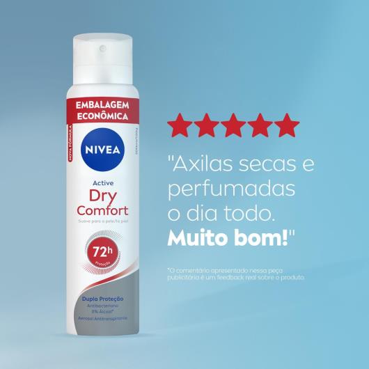 Desodorante Aerossol Dry Comfort Nivea Active 200ml Embalagem Econômica - Imagem em destaque