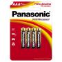 Pilha Alcalina Panasonic Palito AAA com 4 Unidades