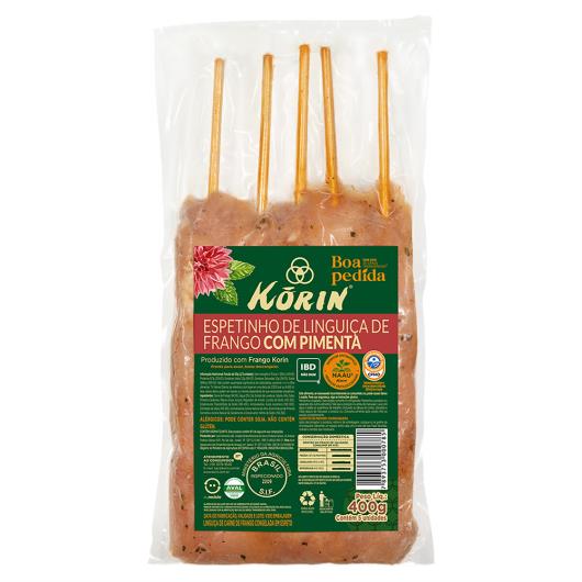 Linguiça de Frango com Pimenta em Espeto Korin Boa Pedida 400g - Imagem em destaque