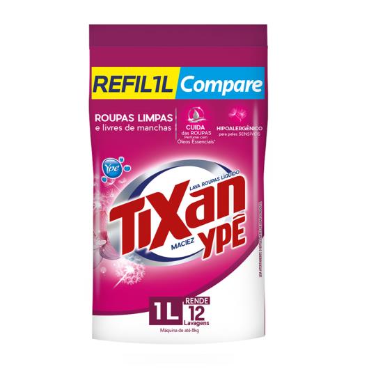 Lava-Roupas Líquido Maciez Tixan Ypê Refil Sachê 1l - Imagem em destaque