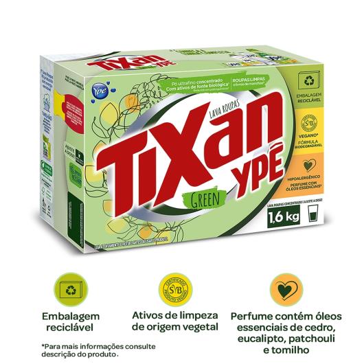 Lava-Roupas Pó Concentrado Tixan Ypê Green Caixa 1,6kg - Imagem em destaque