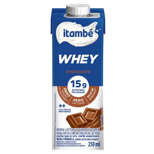 Bebida Láctea UHT Chocolate Zero Lactose Itambé Whey Caixa 250ml - Imagem em destaque