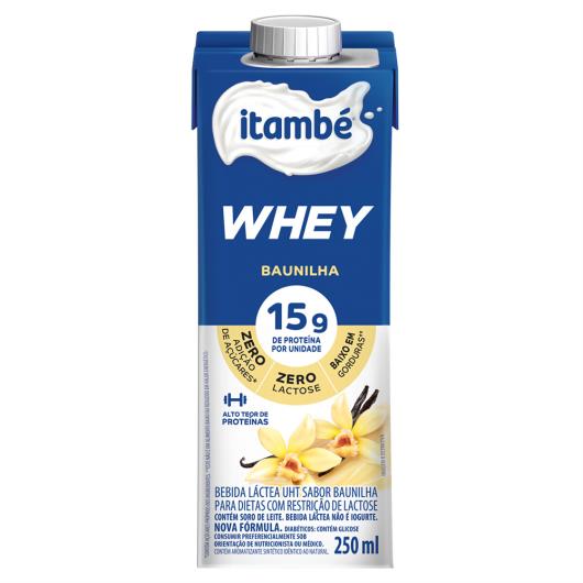 Bebida Láctea UHT Baunilha Zero Lactose Itambé Whey Caixa 250ml - Imagem em destaque