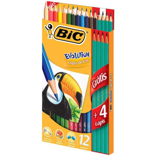 Lápis de Cor BIC Evolution 12 cores + 4 Lápis de Escrever - Imagem em destaque