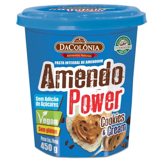 Pasta de Amendoim Integral Cookies & Cream DaColônia Amendo Power Pote 450g - Imagem em destaque
