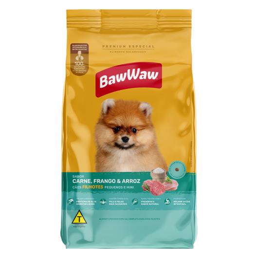 Alimento Para Cães Baw Waw Filhotes Pequenos e Minis Carne, Frango e Arroz 900g - Imagem em destaque