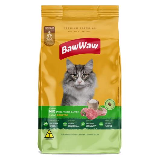 Alimento Para Gatos Adultos Baw Waw Mix de Carnes 900g - Imagem em destaque
