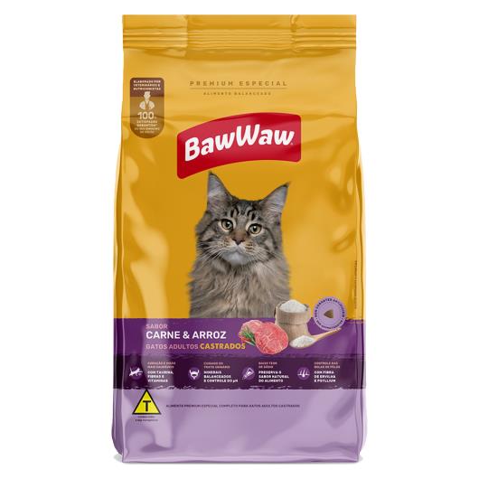 Alimentos Gatos Adultos Castrados Baw Waw Carne 900g - Imagem em destaque