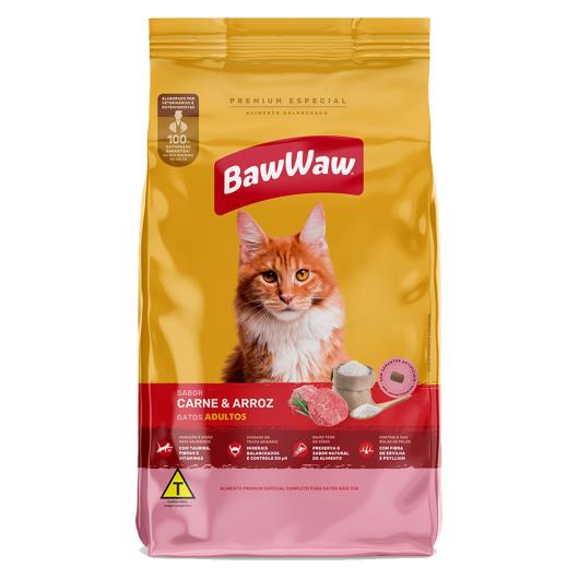 Alimento Para Gatos Adultos Baw Waw Carne e Arroz 900g - Imagem em destaque