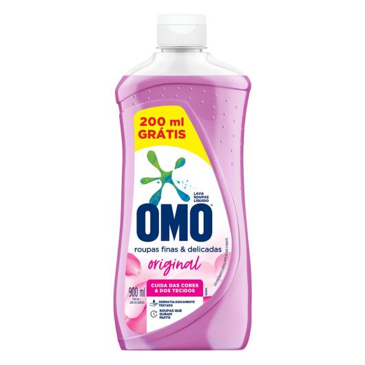 Lava-Roupas Líquido Roupas Finas e Delicadas Original Omo Frasco 900ml Grátis 200ml - Imagem em destaque