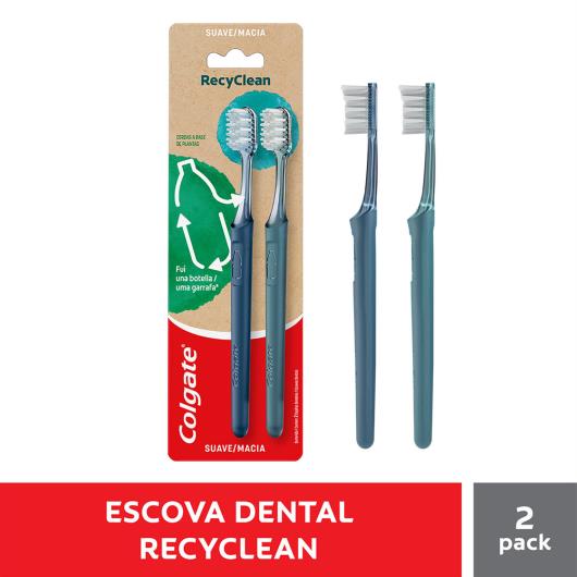 Escova Dental Macia Colgate Recyclean Cabeça Compacta 2 Unidades - Imagem em destaque