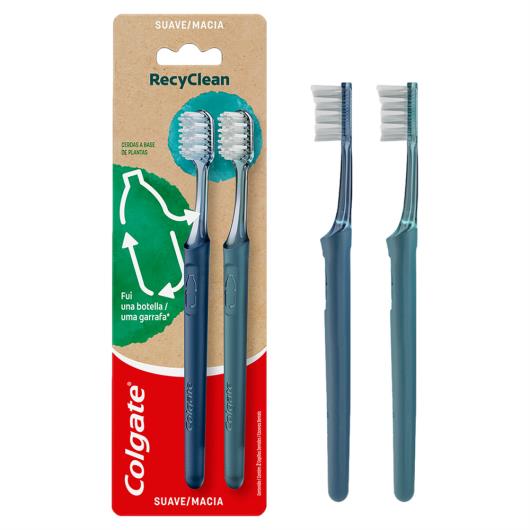 Escova Dental Macia Colgate Recyclean Cabeça Compacta 2 Unidades - Imagem em destaque