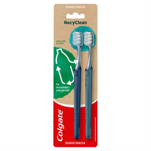 Escova Dental Macia Colgate Recyclean Cabeça Compacta 2 Unidades - Imagem em destaque