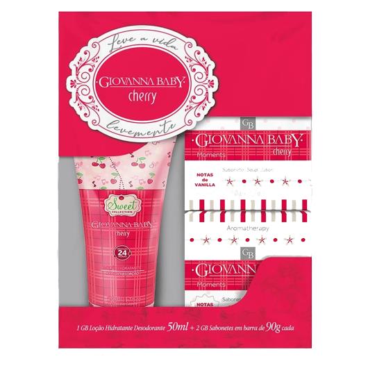 Kit Giovanna Baby Cherry Loção + 2 Sabonetes de 90g Cada - Imagem em destaque
