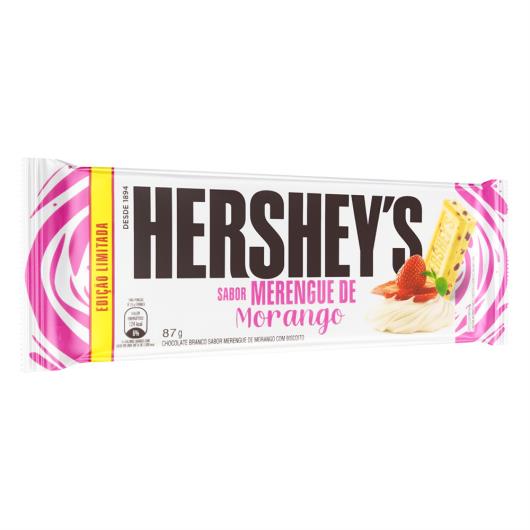 Chocolate Branco com Biscoito Merengue de Morango Hershey's Pacote 87g - Imagem em destaque