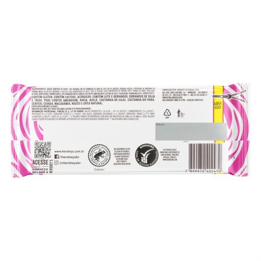 Chocolate Branco com Biscoito Merengue de Morango Hershey's Pacote 87g - Imagem em destaque