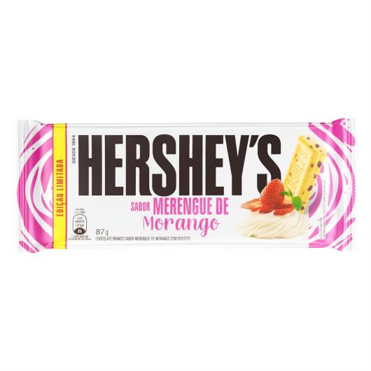 Chocolate Branco com Biscoito Merengue de Morango Hershey's Pacote 87g - Imagem em destaque